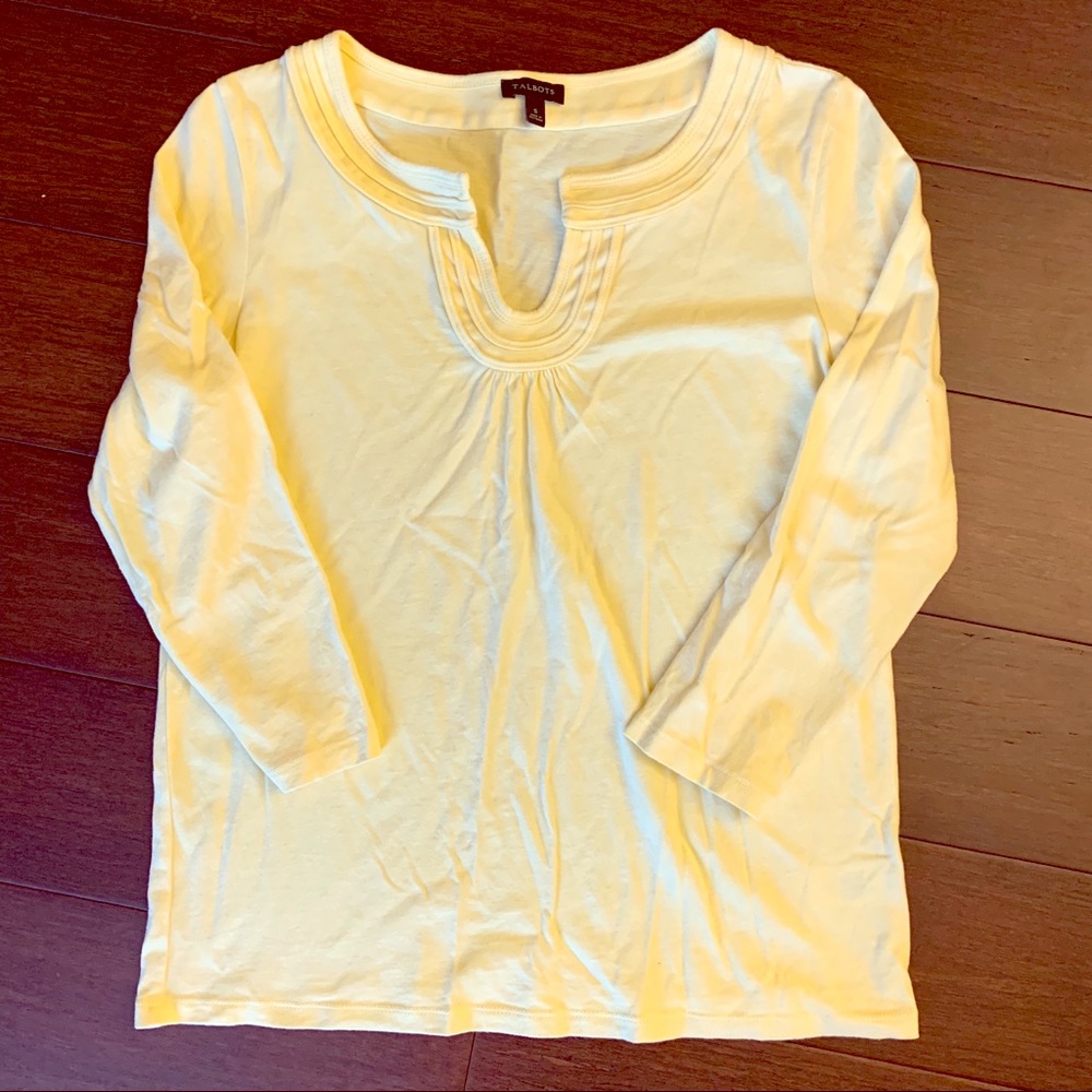 Talbots light yellow cotton top